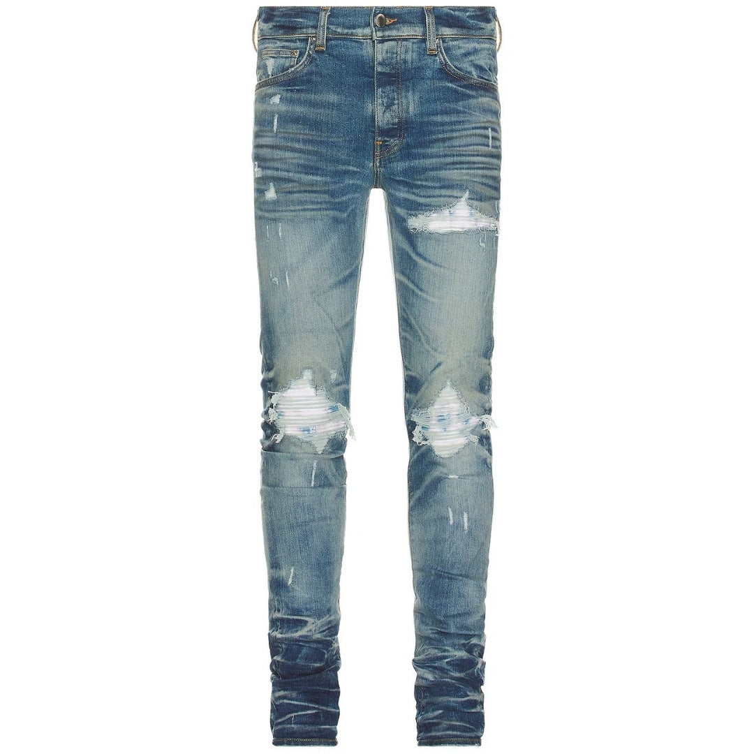 Amiri Mx1 Bleached Ma Honery Comb Indigo Blue Jeans