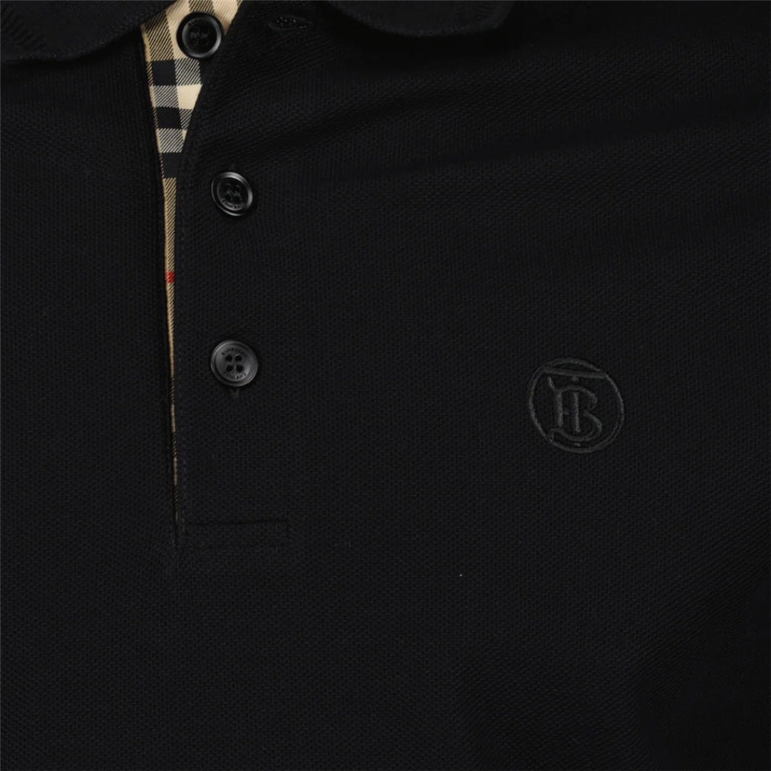 Burberry Branded Circle Logo Black Polo Shirt - True Labels