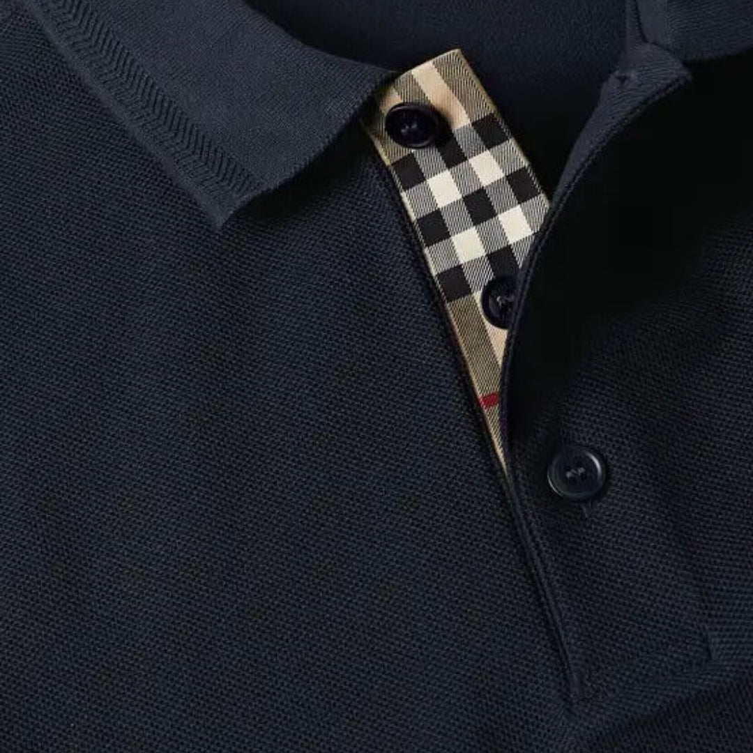 Burberry Branded Circle Logo Coal Blue Polo Shirt - True Labels