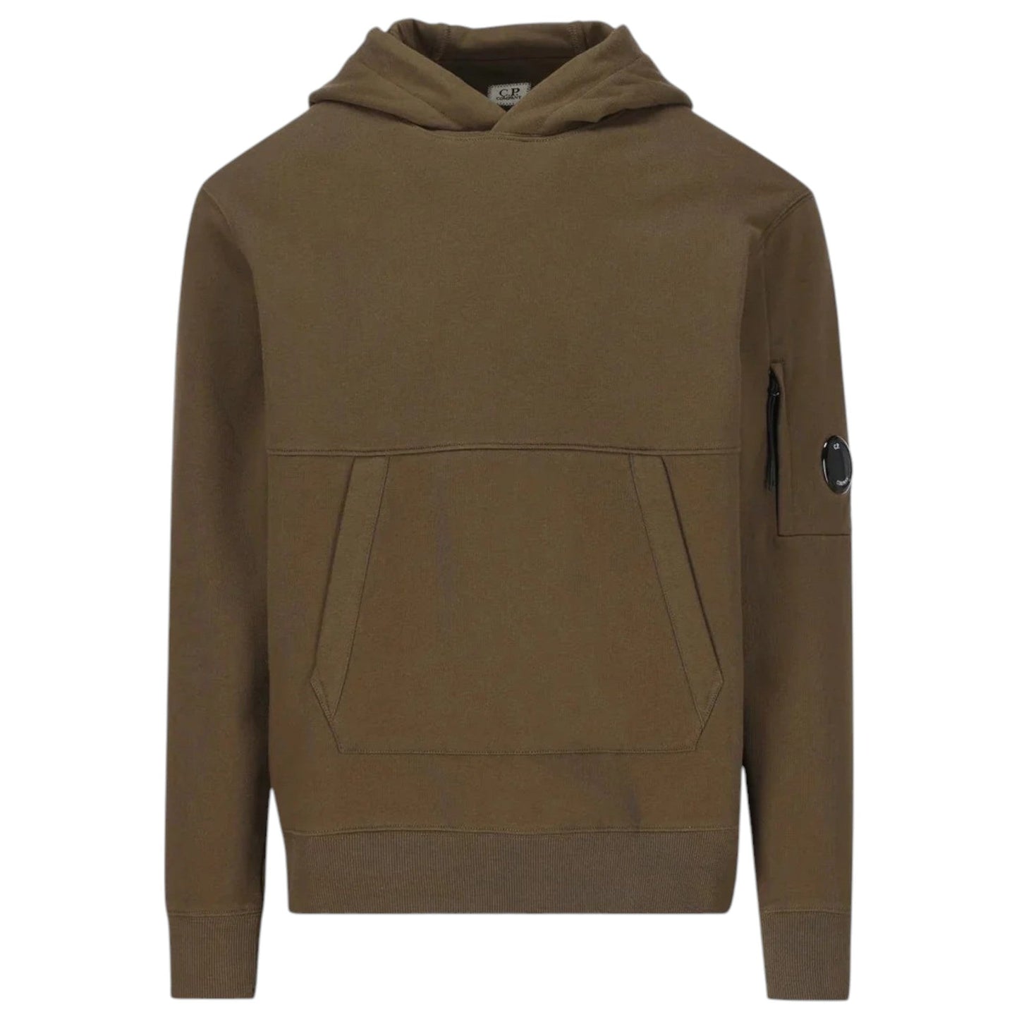 C.P. Company Brushed Cotton Fleece Green Hoodie - True Labels