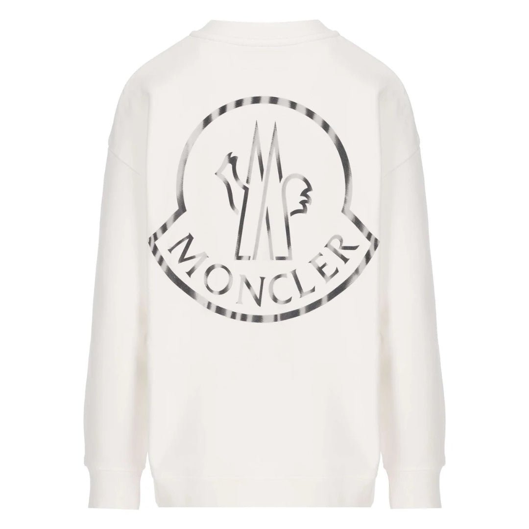 Moncler Detailed Logo On Back White Sweatshirt - True Labels