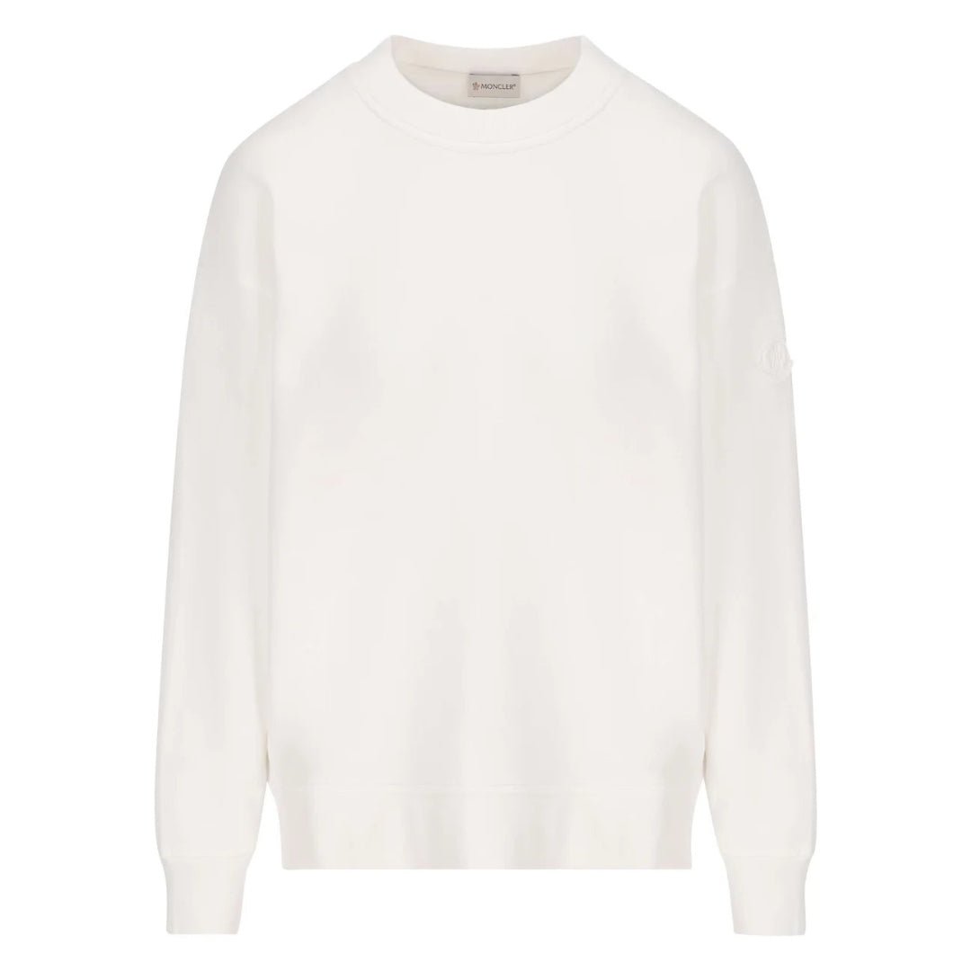 Moncler Detailed Logo On Back White Sweatshirt - True Labels