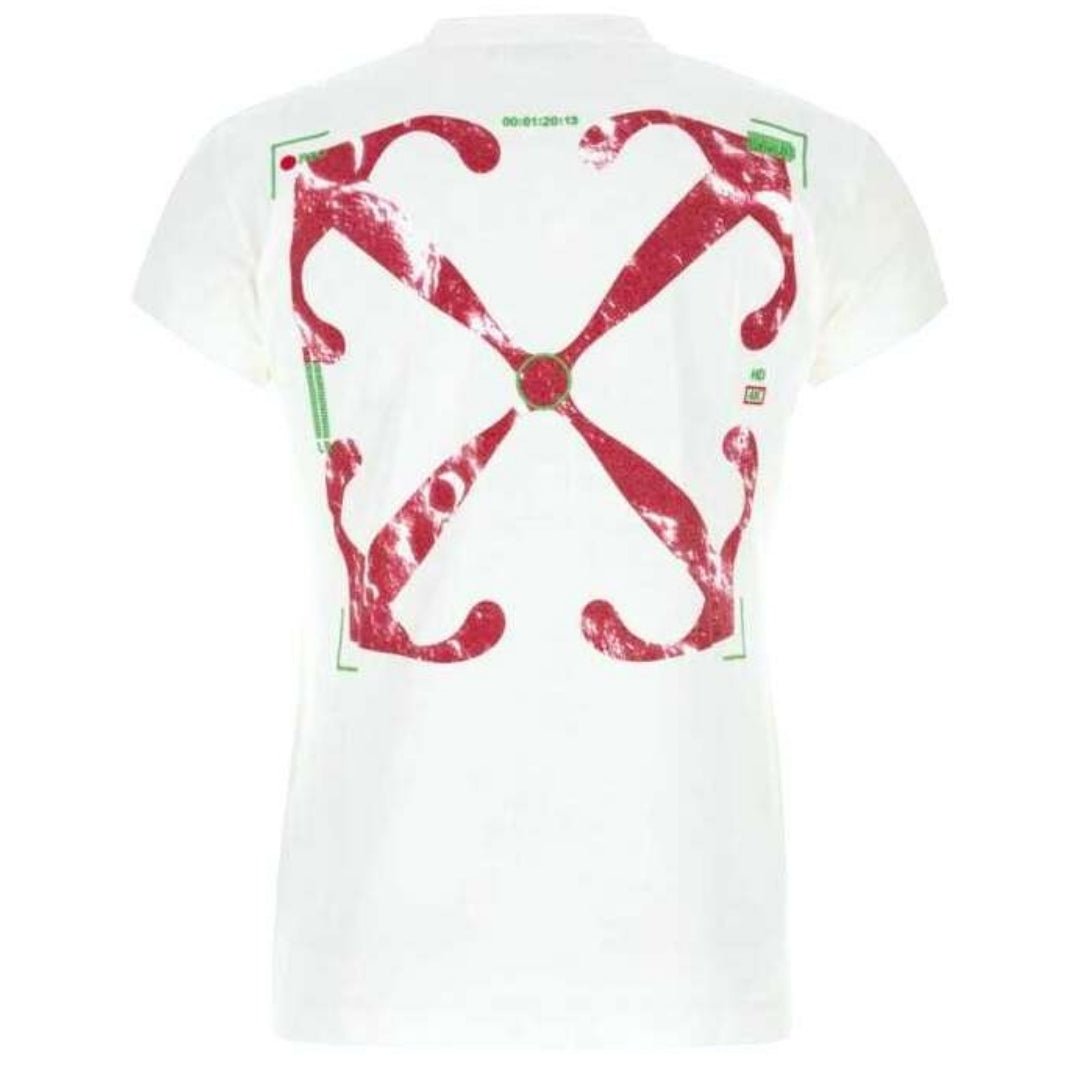 Off - White Moon Cam Arrow Logo White T-Shirt - True Labels
