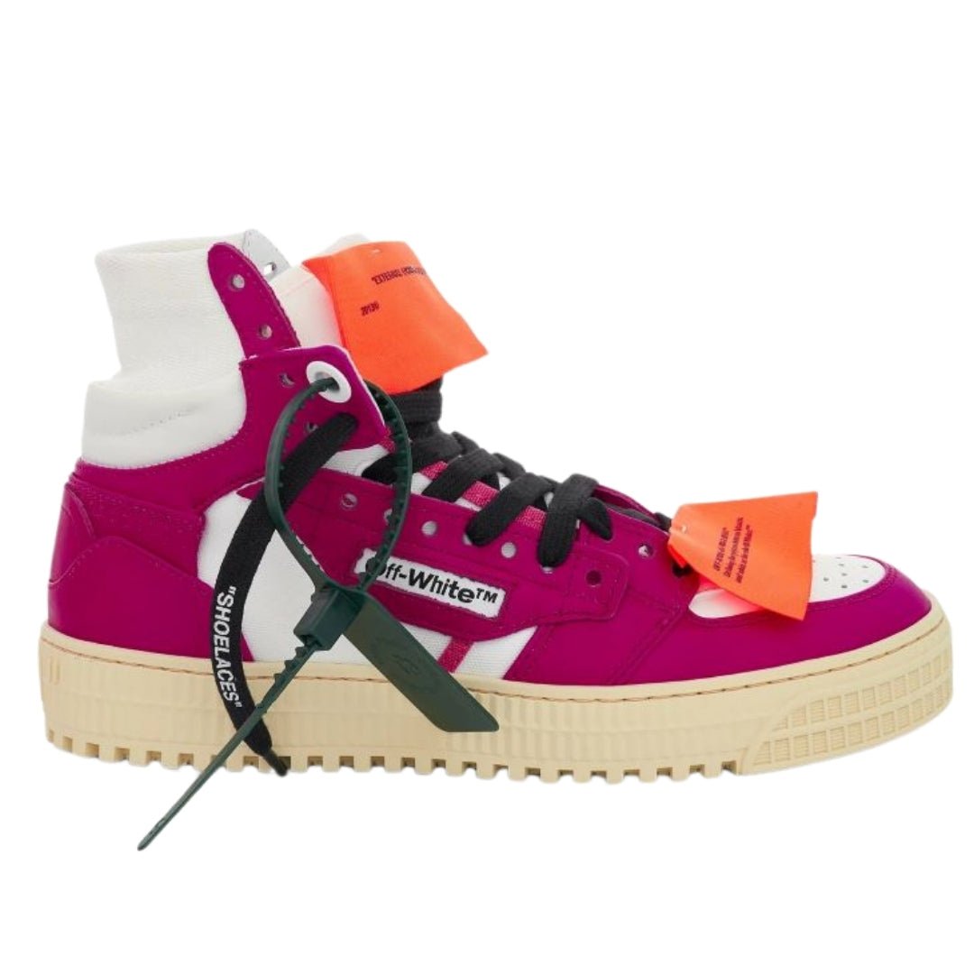 Off White Pink Leather Trainers - True Labels