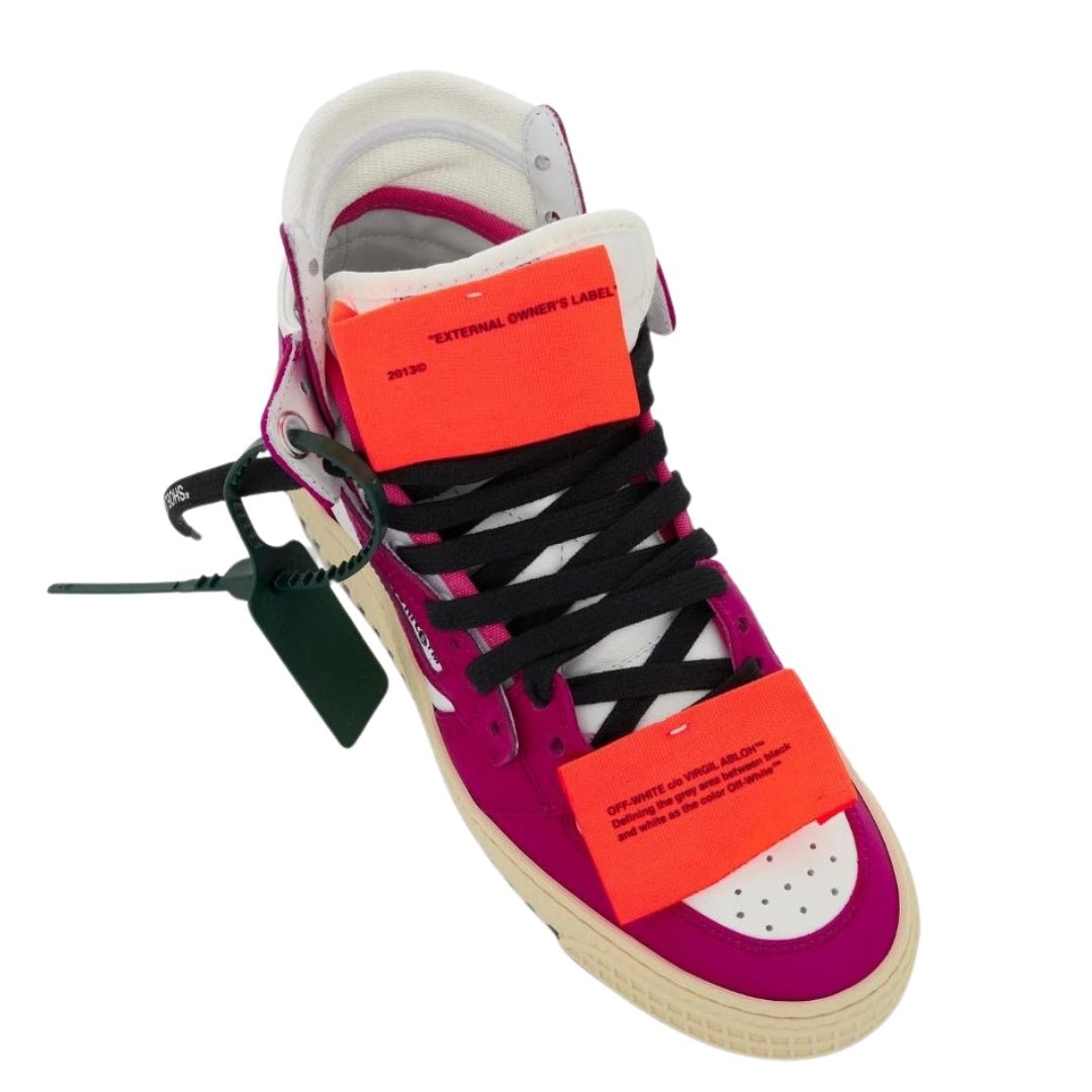 Off White Pink Leather Trainers - True Labels