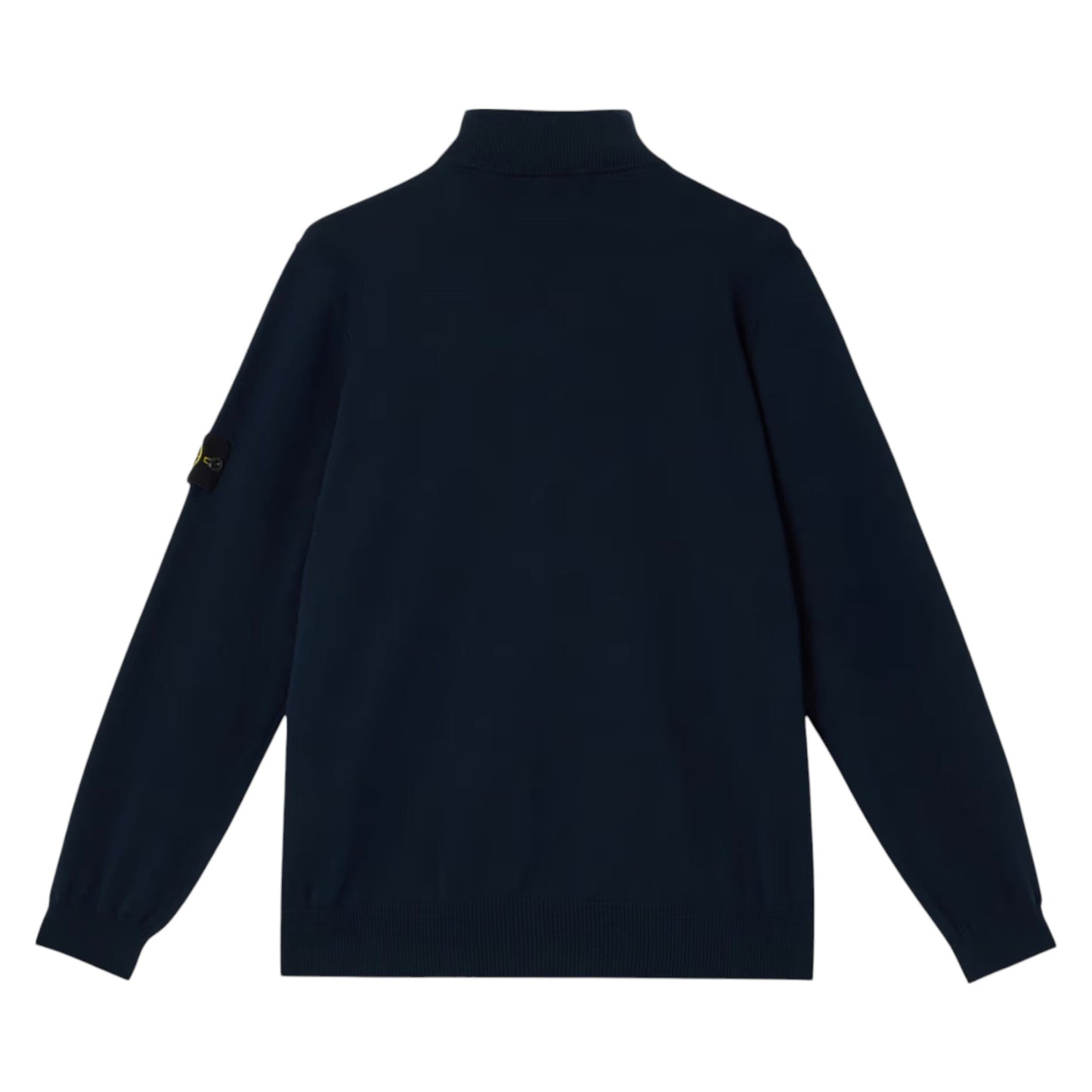 Stone Island 1/4 Zip Navy Ribbed Collar Sweatshirt - True Labels