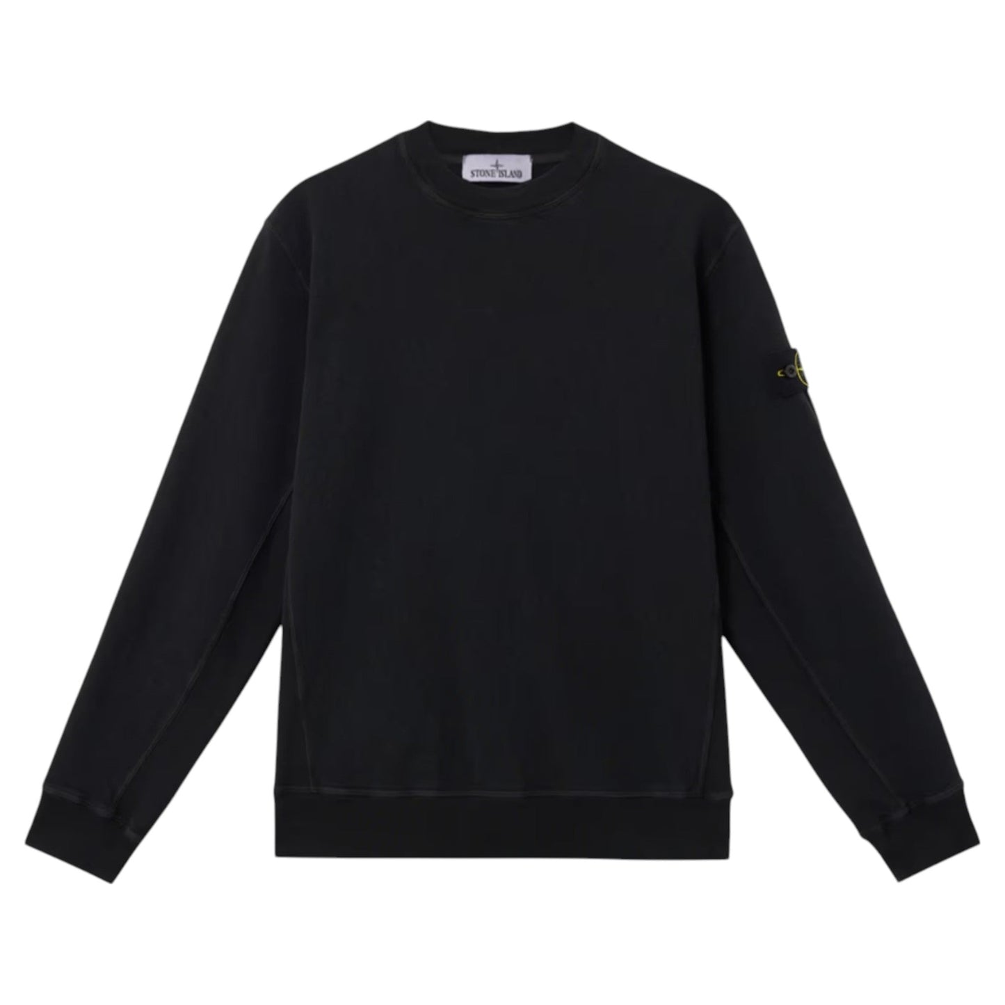 Stone Island Malfile Fleece 'Old' Effect Black Sweatshirt - True Labels