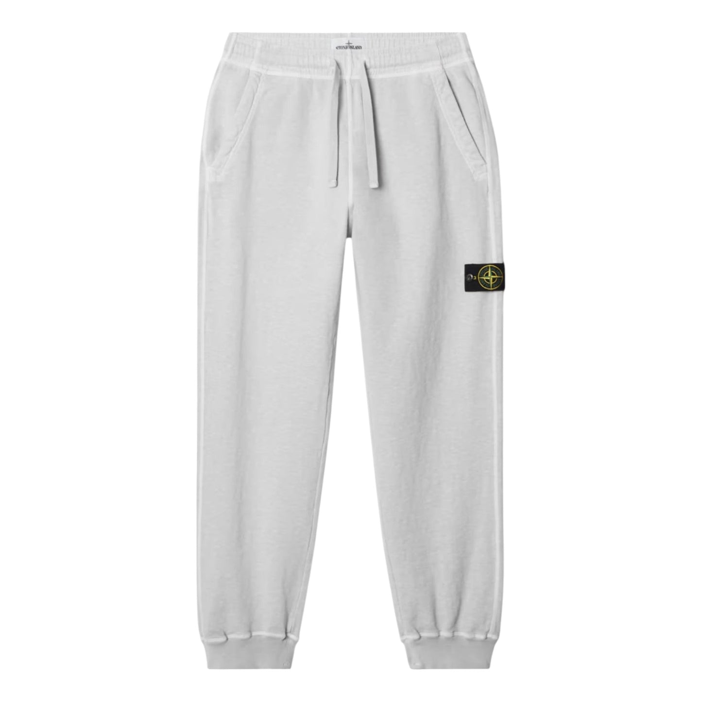 Stone Island Malfile Fleece 'Old' Effect Pearl Grey Sweatpants - True Labels