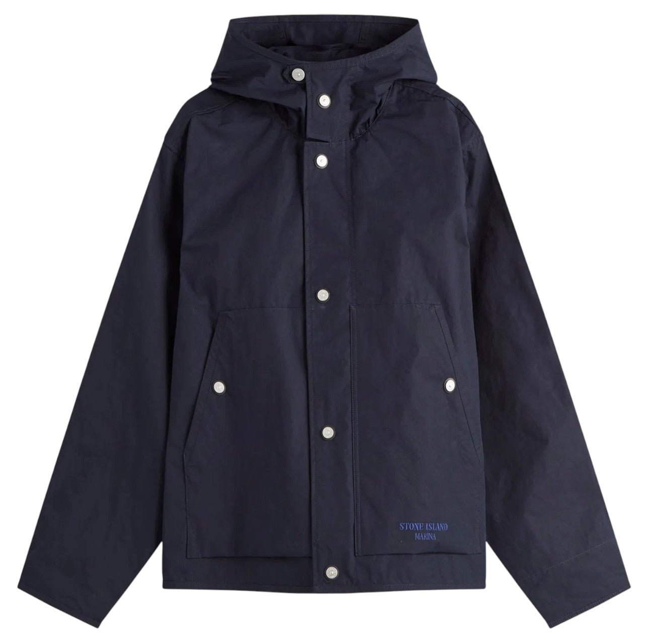 Stone Island, Marina Aluminium Tela Hooded Navy Jacket