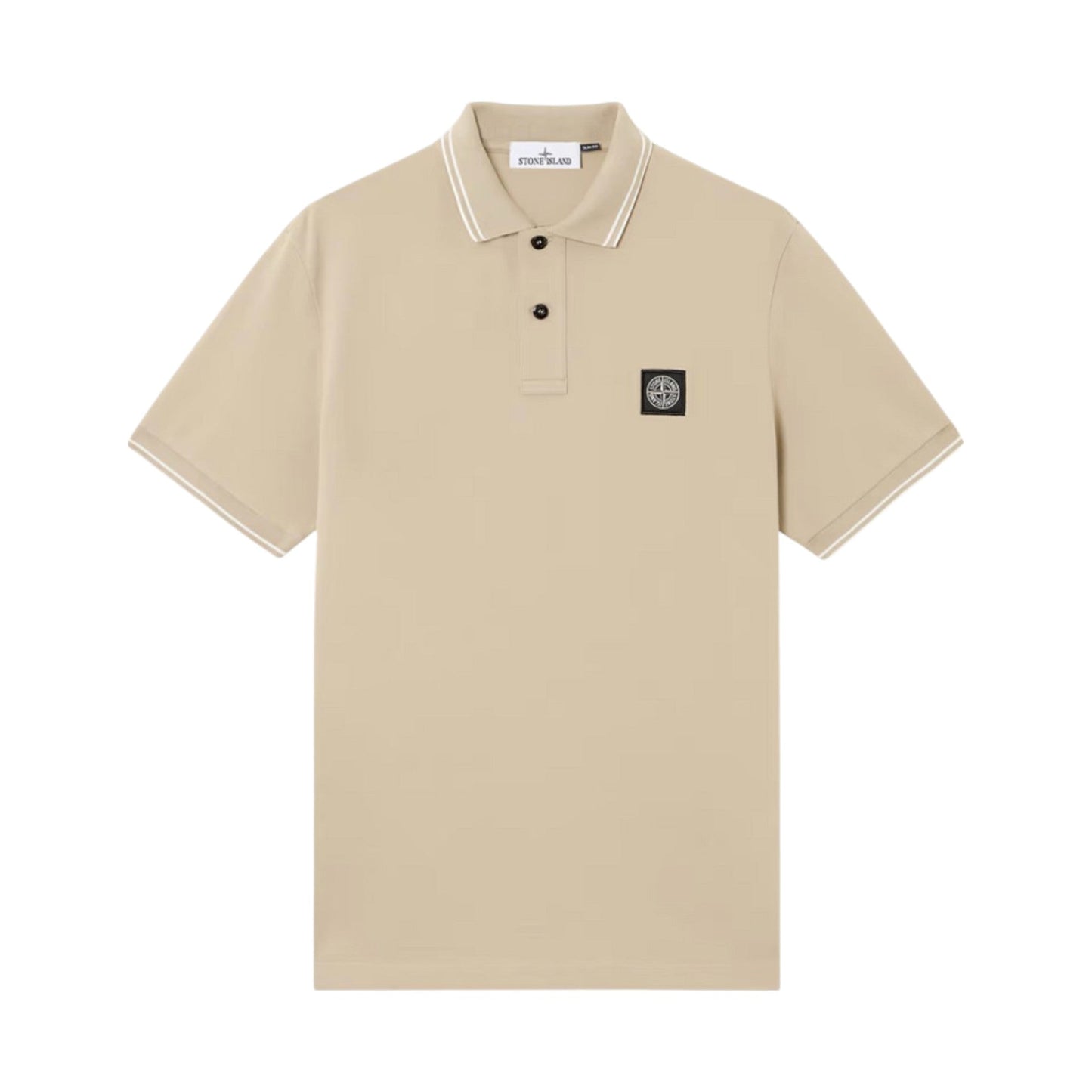 Stone Island Organic Cotton Elastane Pique Desert Polo Shirt - True Labels
