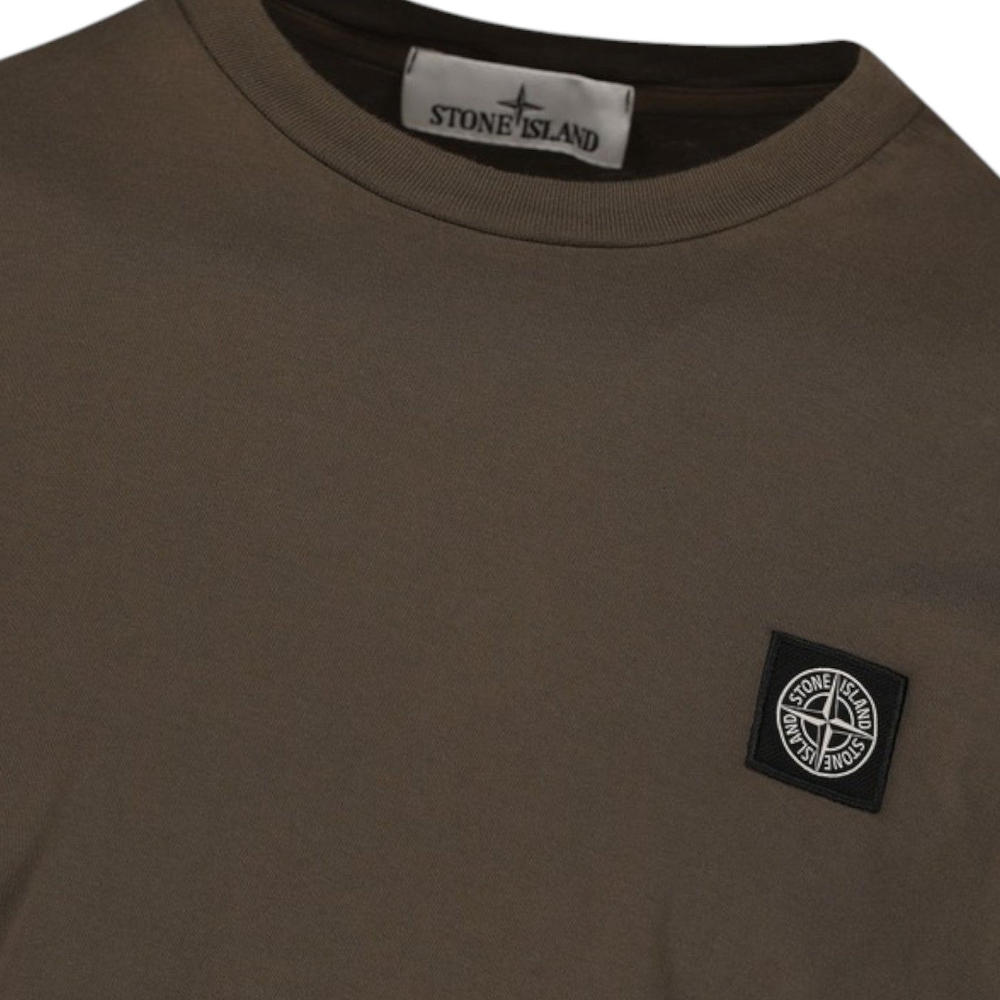 Stone Island, Slim - Fit Military Green T-Shirt with Compass Patch - True Labels