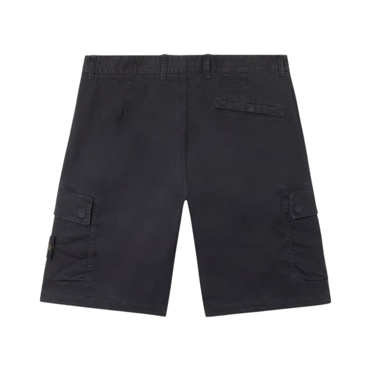 Stone Island Stretch Organic Twill Cotton 'Old' Effect Navy Cargo Shorts - True Labels