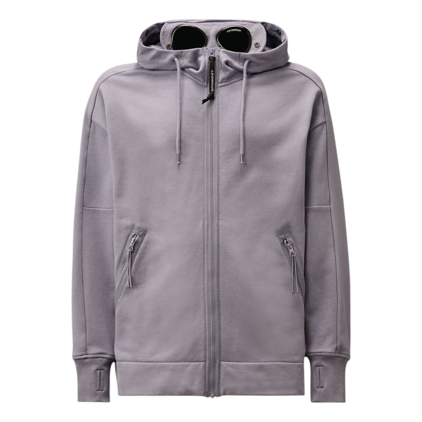 C.P. Company Diagonal Rasied Fleece Zip Up Goggle Lavander Hoodie