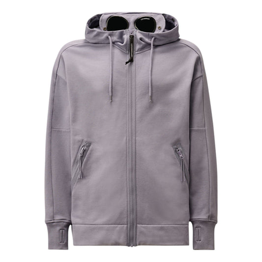 C.P. Company Diagonal Rasied Fleece Zip Up Goggle Lavander Hoodie