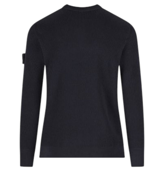 Stone Island, Full Rib RWS Wool Crewneck Jumper – Navy Blue