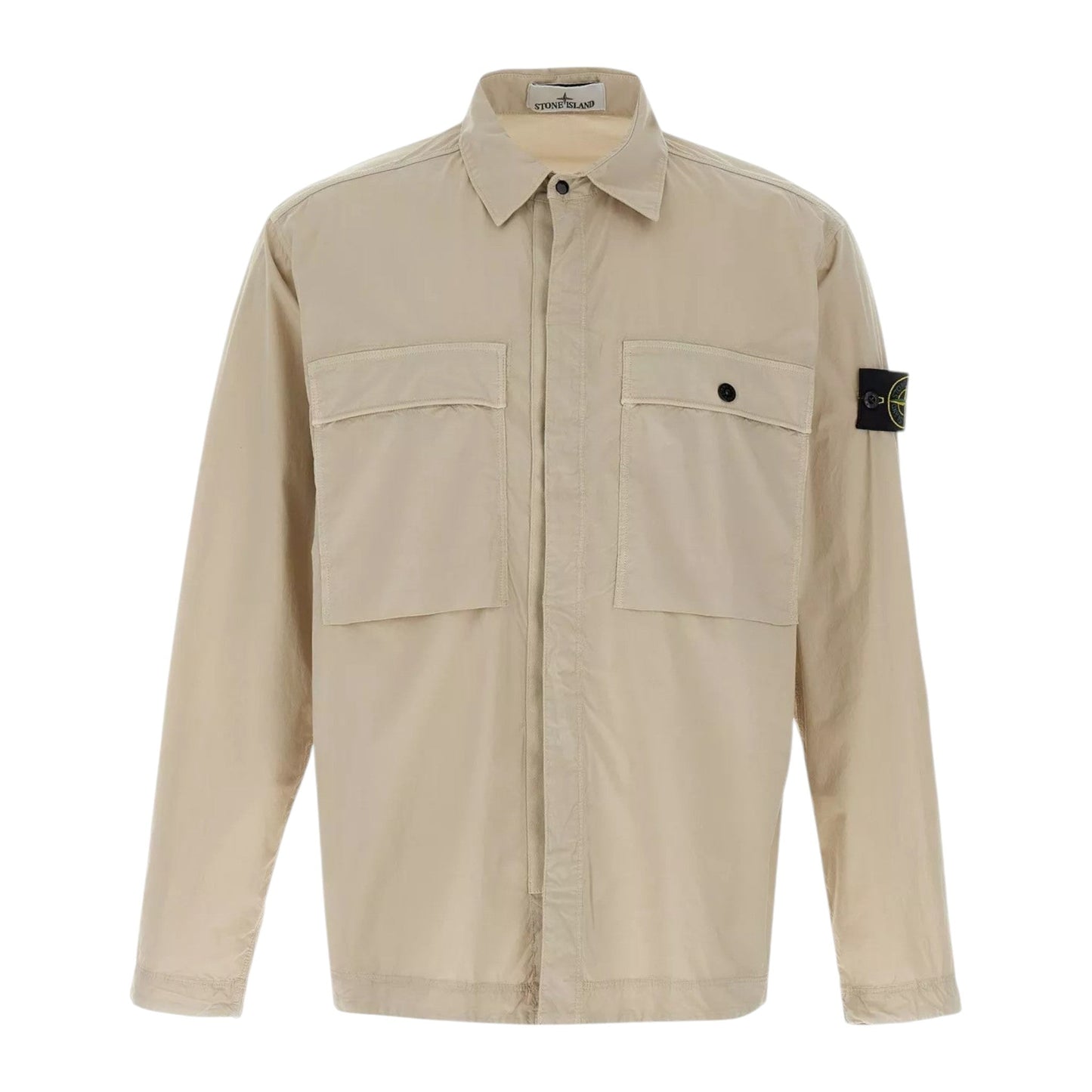 Stone Island Stretch Cotton Paracadute Beige Overshirt