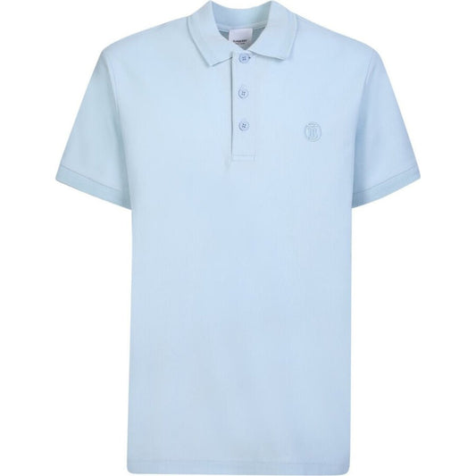 Burberry Branded Circle Logo Sky Blue Polo Shirt - True Labels