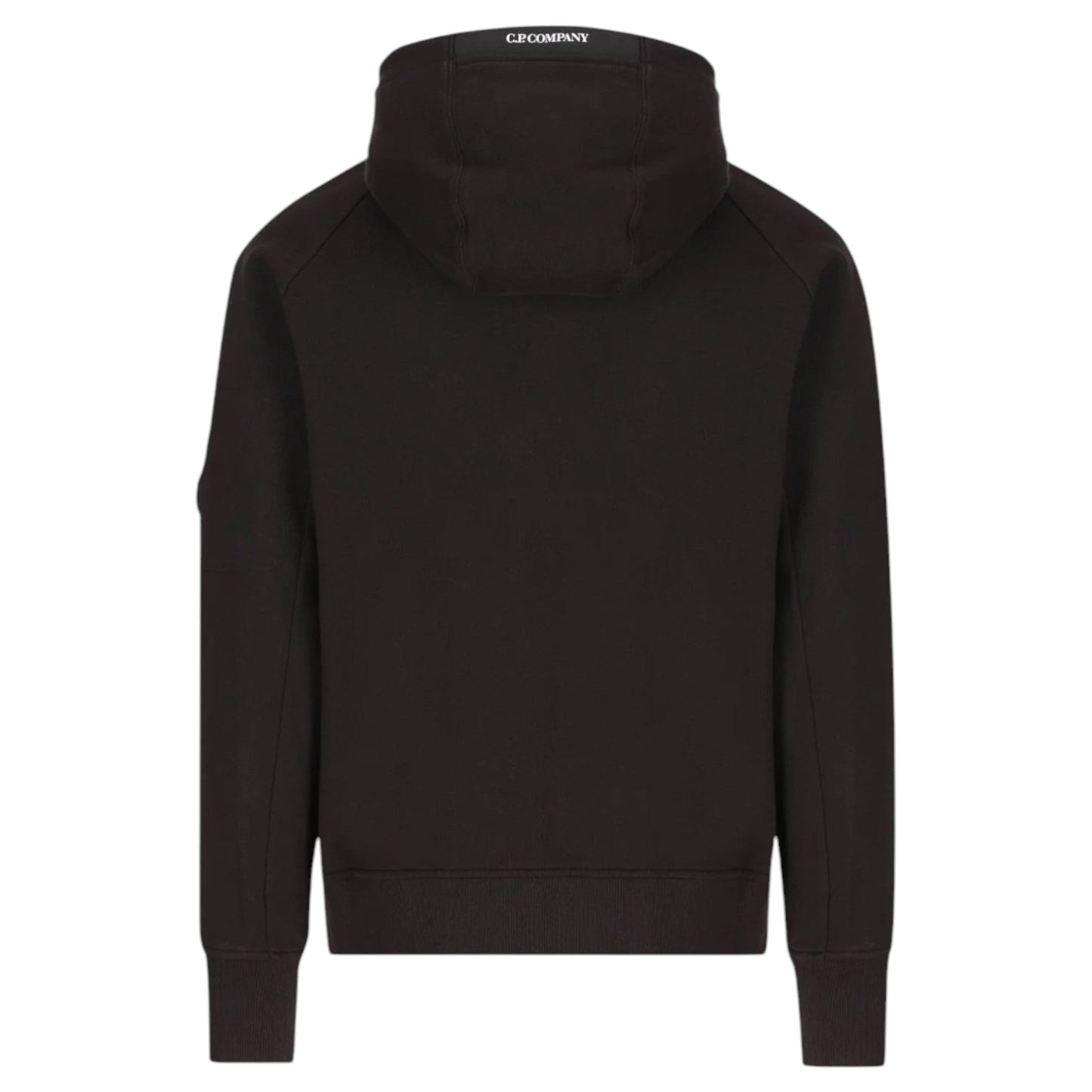 C.P. Company Black Zip Closure Hooded Sweatshirt - True Labels