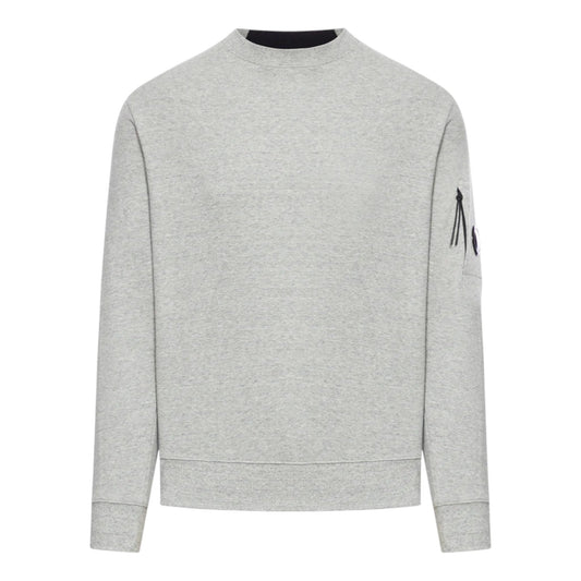 C.P. Company Diagonal Raised Fleece Lens Grey Sweatshirt - True Labels