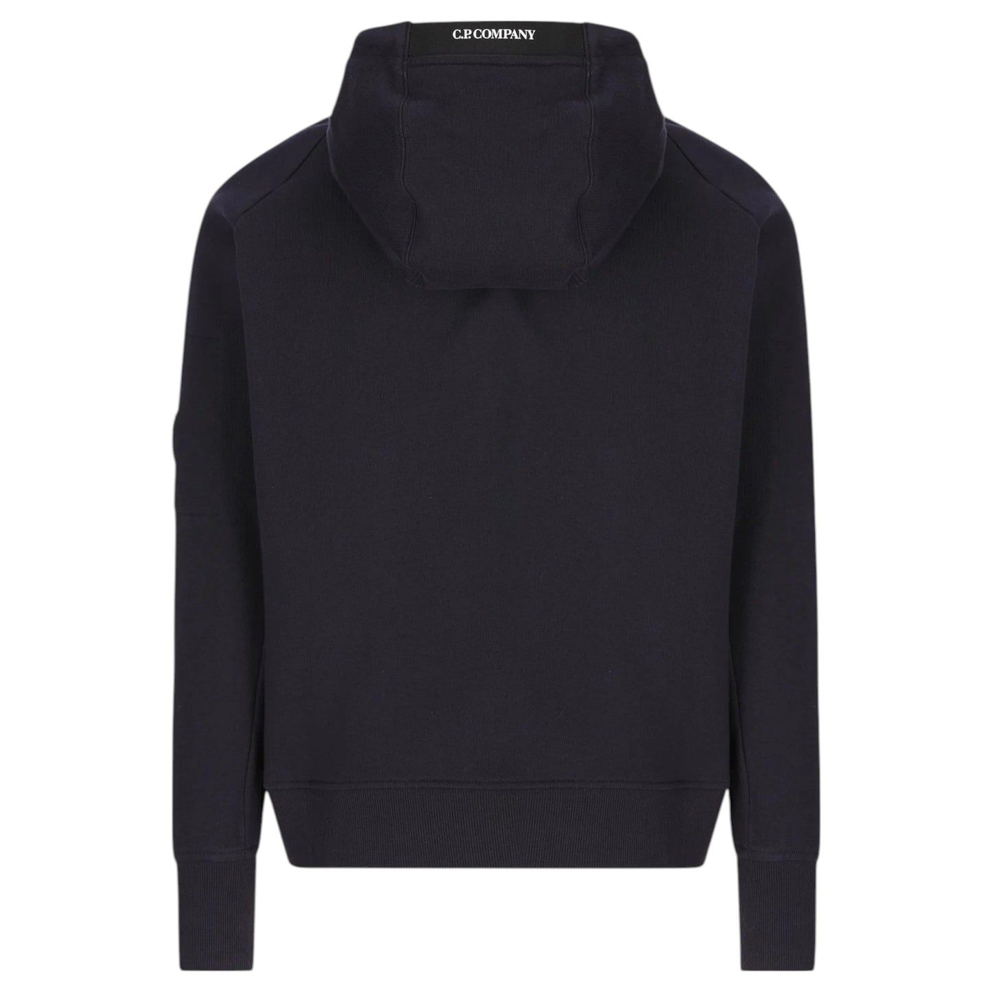 C.P. Company Diagonal Raised Fleece Zip - Up Navy Hoodie - True Labels