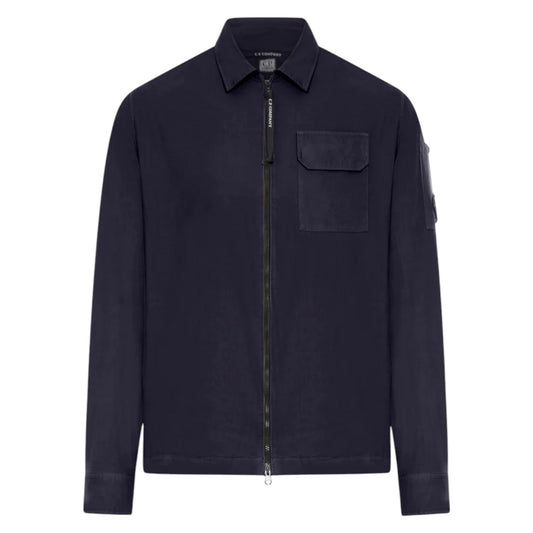 C.P. Company Gabardine Zip - Up Navy Overshirt - True Labels