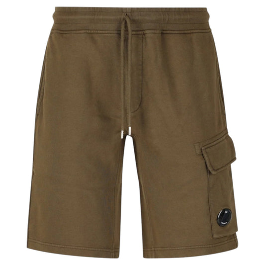 C.P. Company Logo Pocket Ivy Green Shorts - True Labels