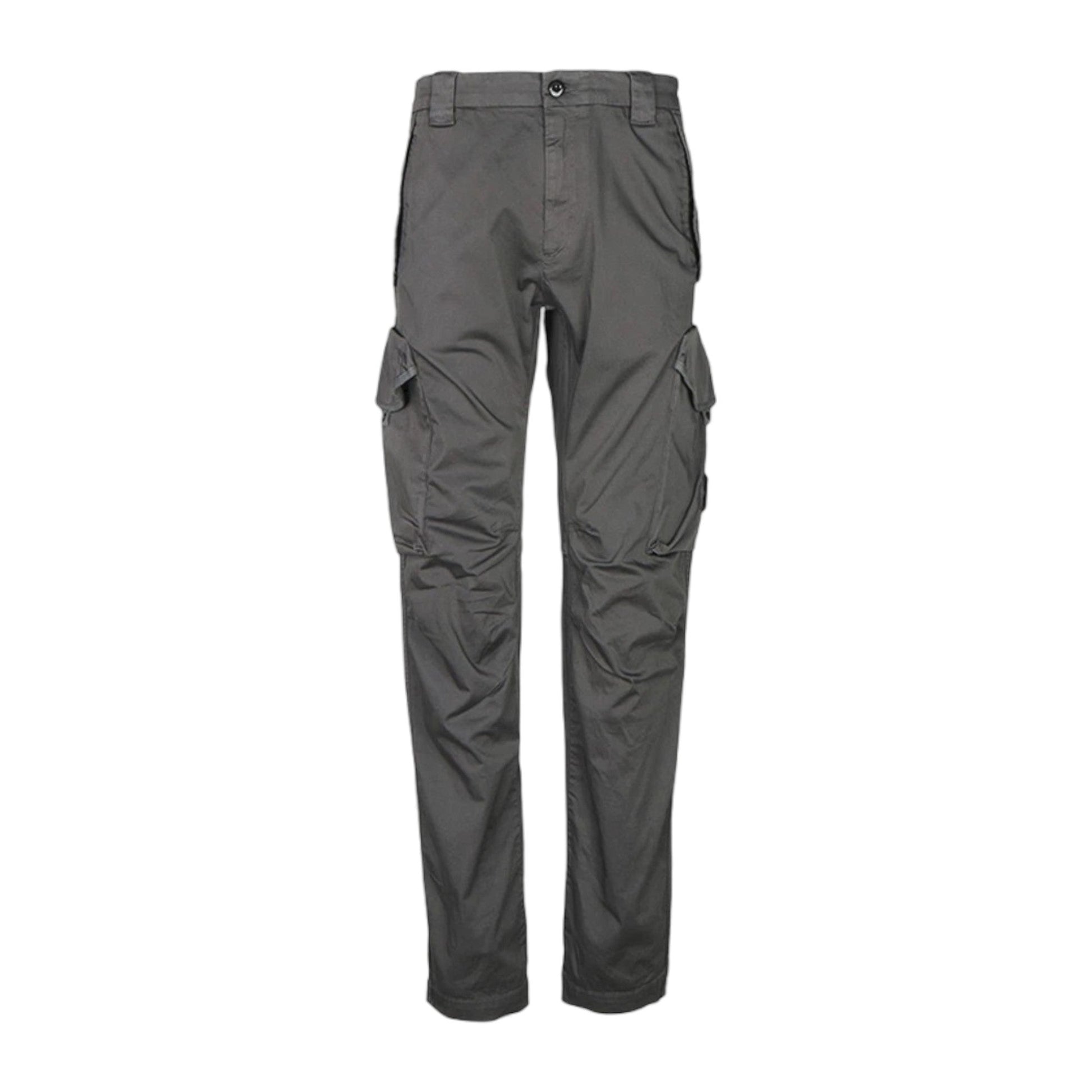 C.P. Company Stretch Sateen Ergonomic Pearl Grey Cargo Pants - True Labels
