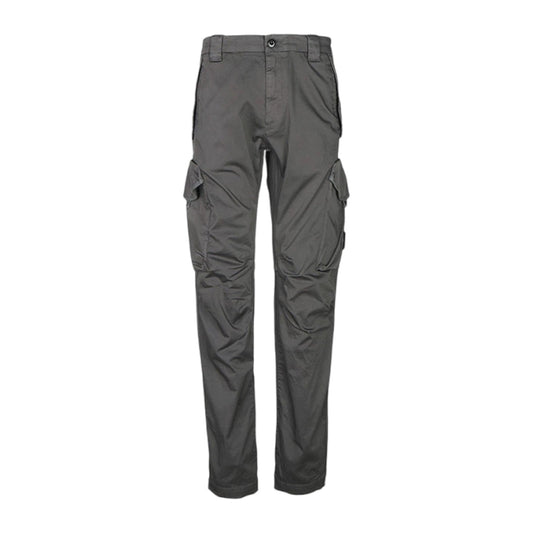 C.P. Company Stretch Sateen Ergonomic Pearl Grey Cargo Pants - True Labels