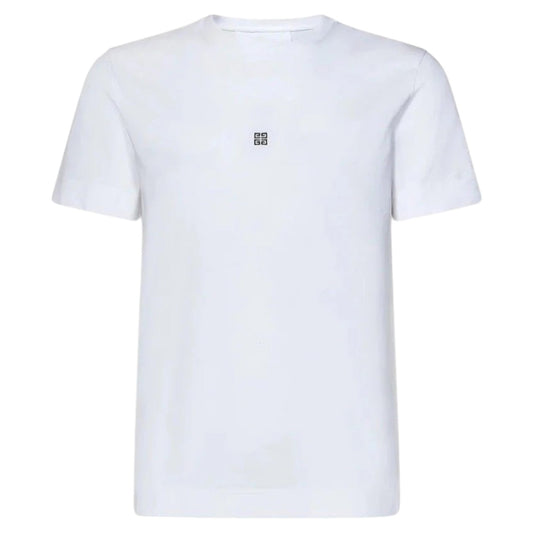 GIVENCHY 4G Logo - Embroidered White Cotton T-Shirt - True Labels