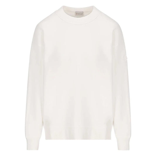 Moncler Detailed Logo On Back White Sweatshirt - True Labels