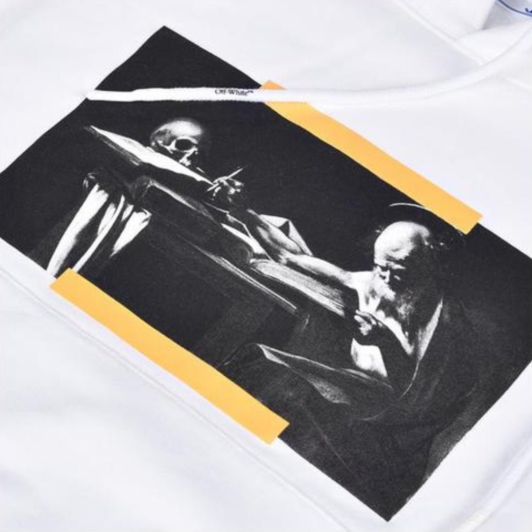 Off - White Carav Painting Over White Hoodie - True Labels