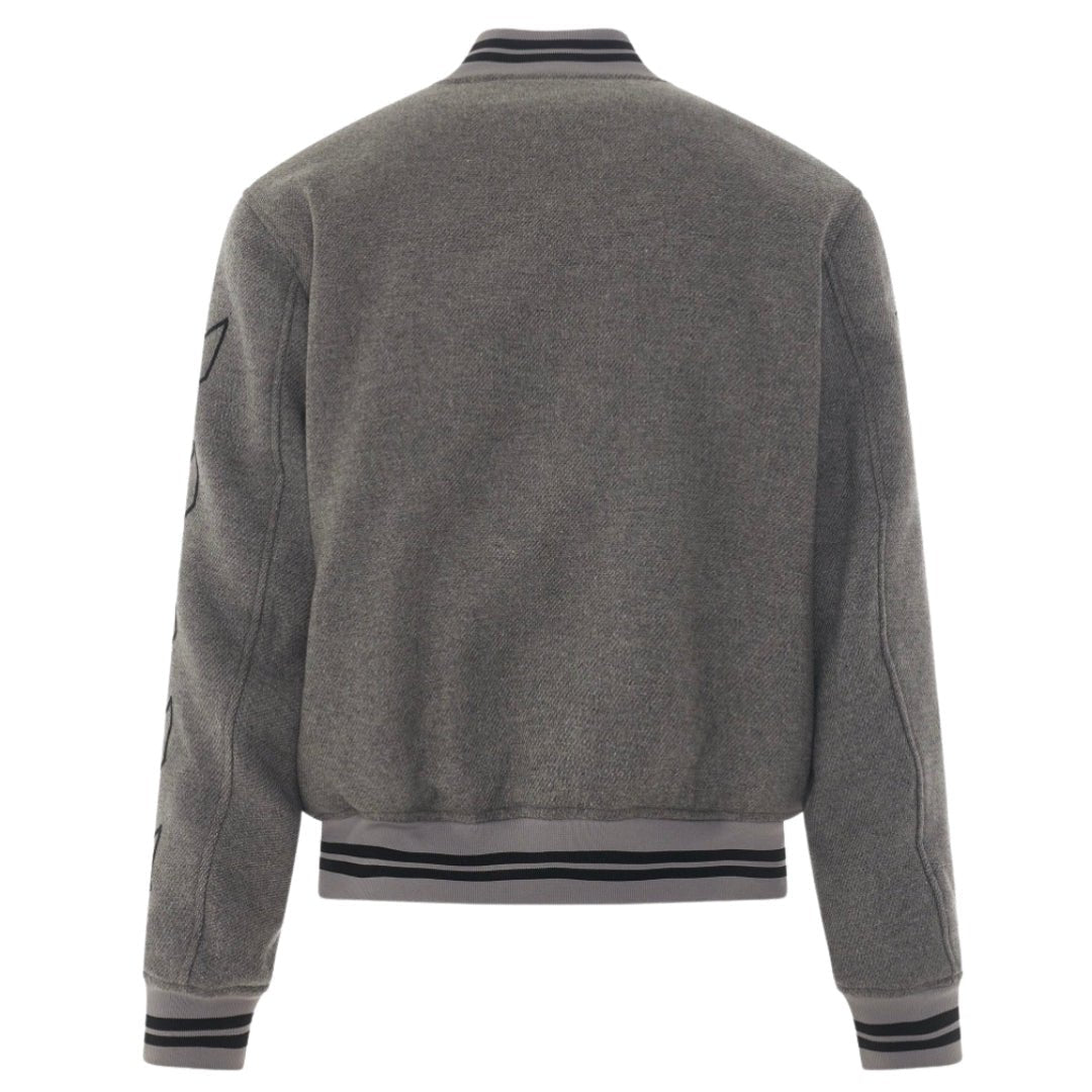 Off - White Diag Outline Grey Varsity Jacket - True Labels