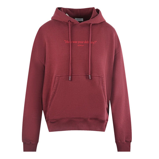 Off - White How Was Your Delivery Dark Red Skate Hoodie. - True Labels