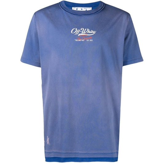 Off-White Wave Off Raw Slim Fit Purple T-Shirt S