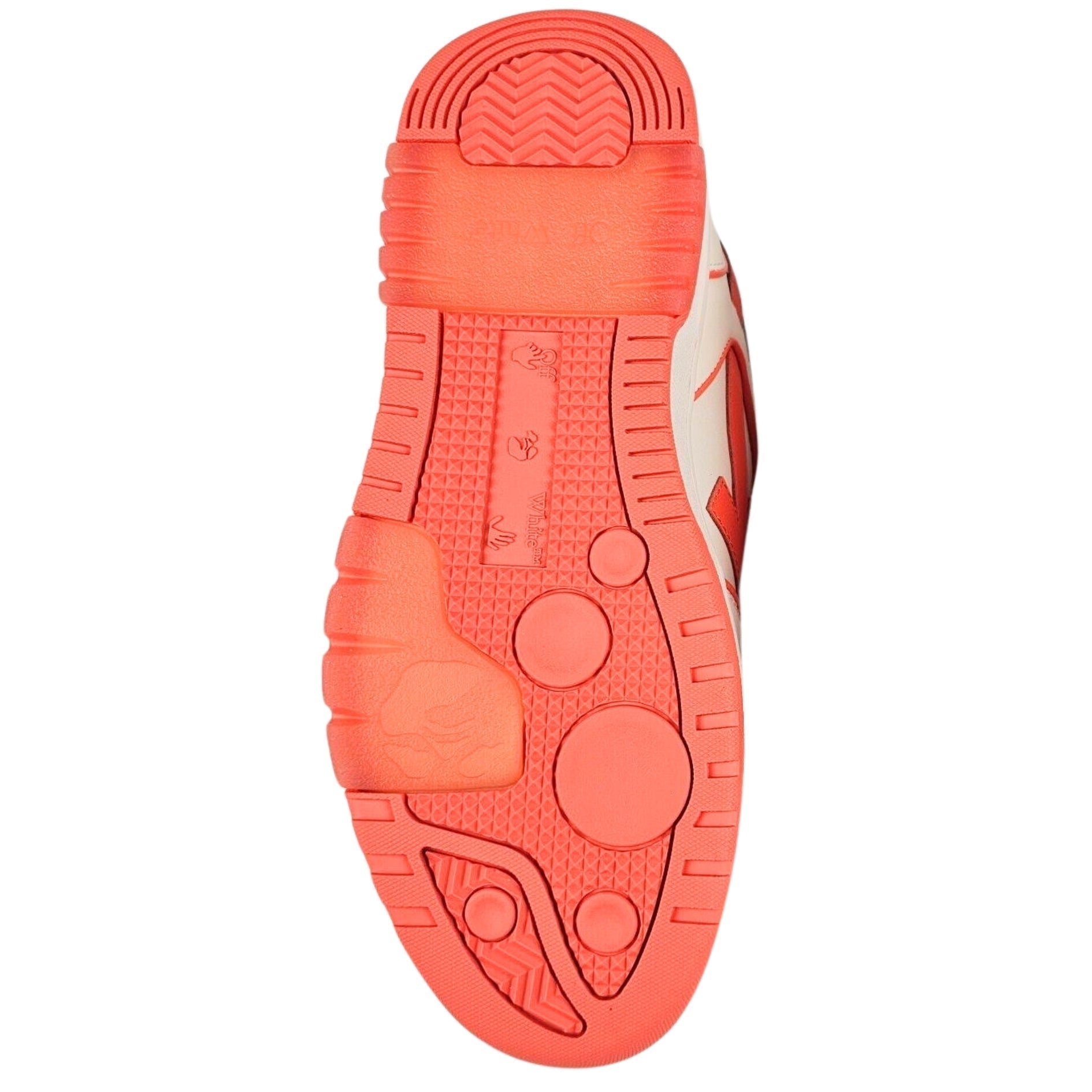 Off - White Out Of Office Coral Red Calf Leather Sneakers - True Labels