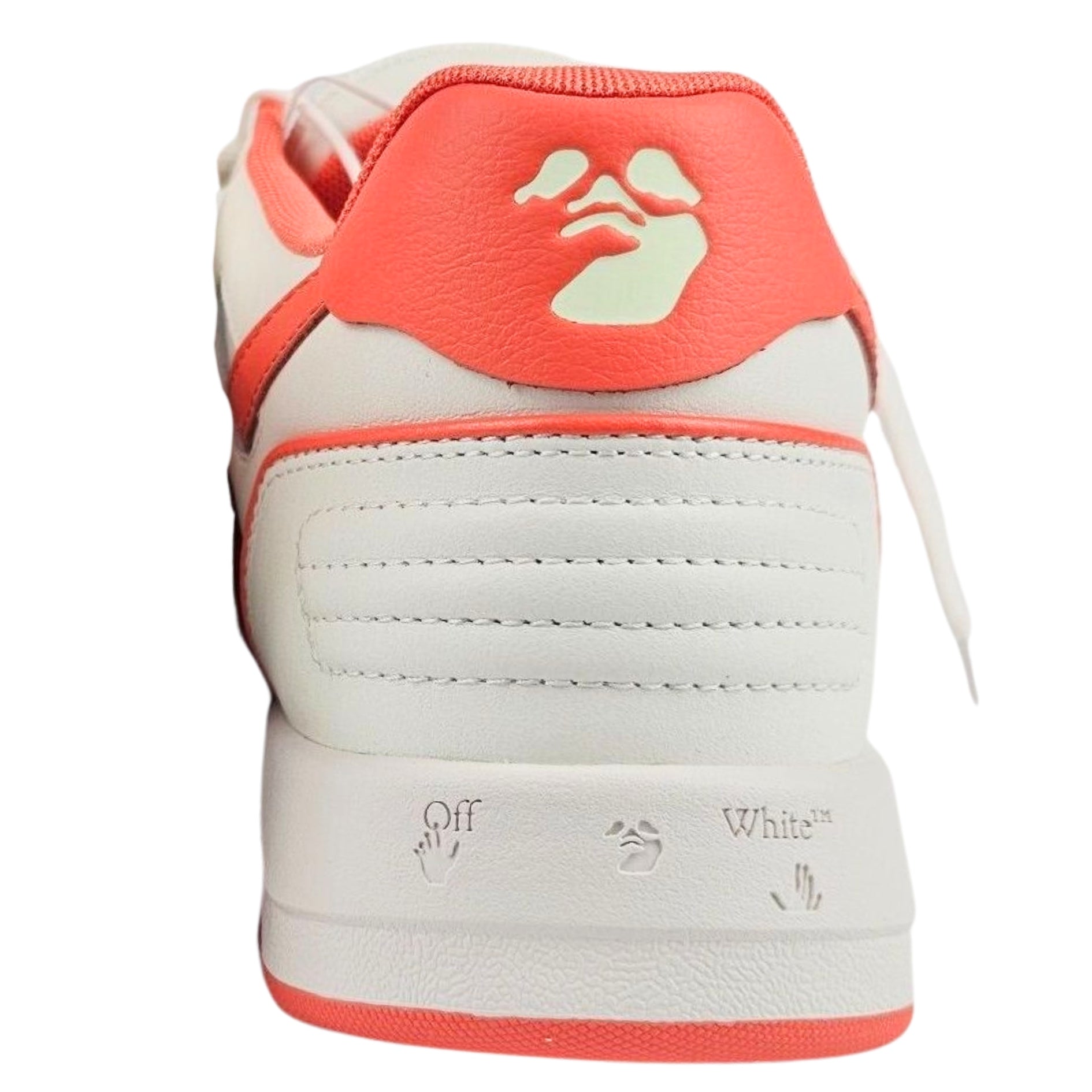 Off - White Out Of Office Coral Red Calf Leather Sneakers - True Labels
