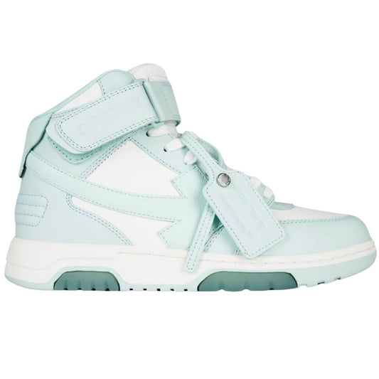 Off - White Out Of Office Mid Top Mint Leather Sneakers - True Labels