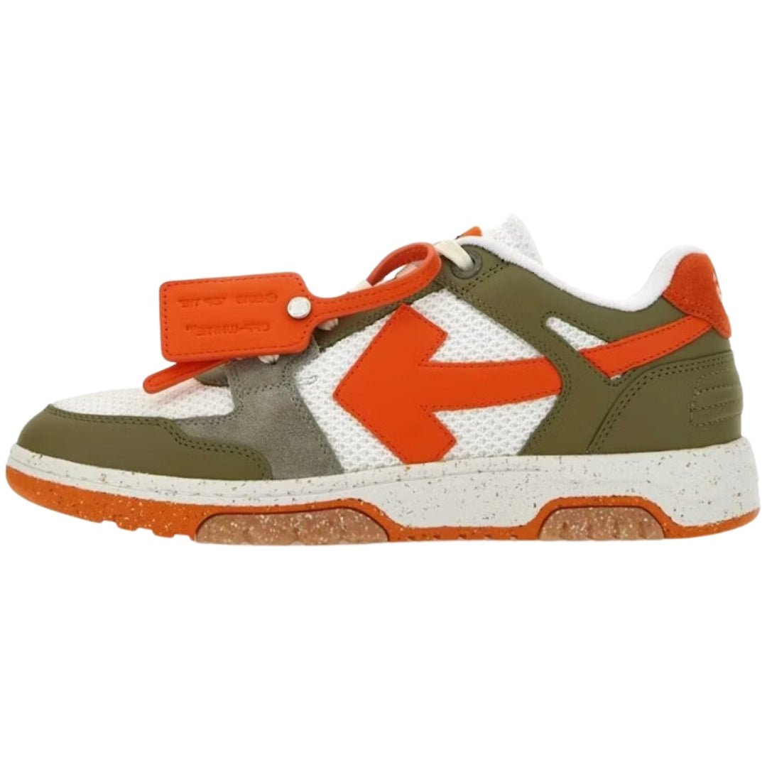 Off - White Out Of Office Slim Green Comb Leather Sneakers - True Labels