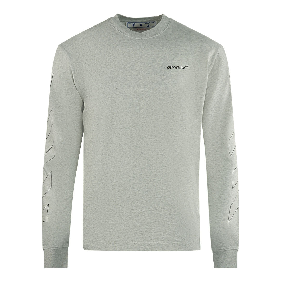 Off - White Skate Fit Diag Outline Grey Long Sleeve T-Shirt - True Labels