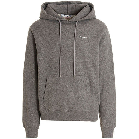 Off - White Wave Outline Diag Design Grey Slim Hoodie - True Labels