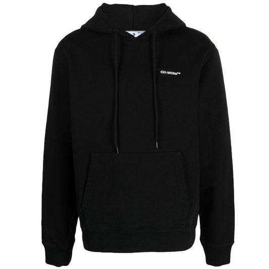 Off White Wave Outline Diag Design Black Slim Hoodie