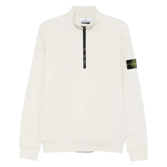 Stone Island 1/4 Zip Beige Sweatshirt - True Labels