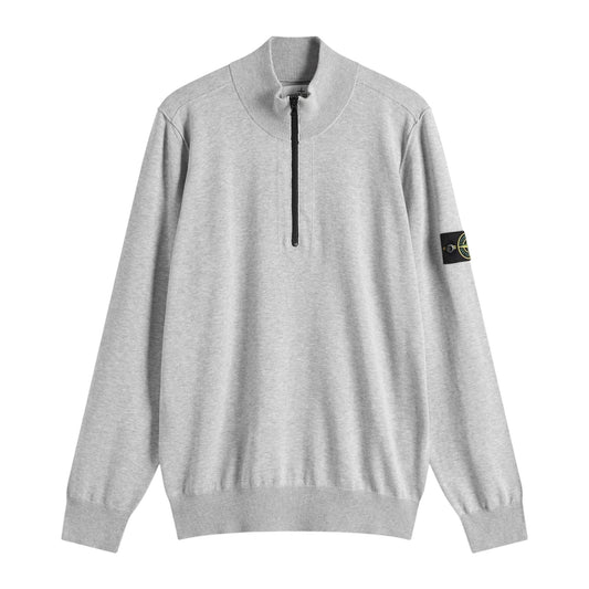 Stone Island 1/4 Zip Navy Ribbed Collar Sweatshirt (Copy) - True Labels
