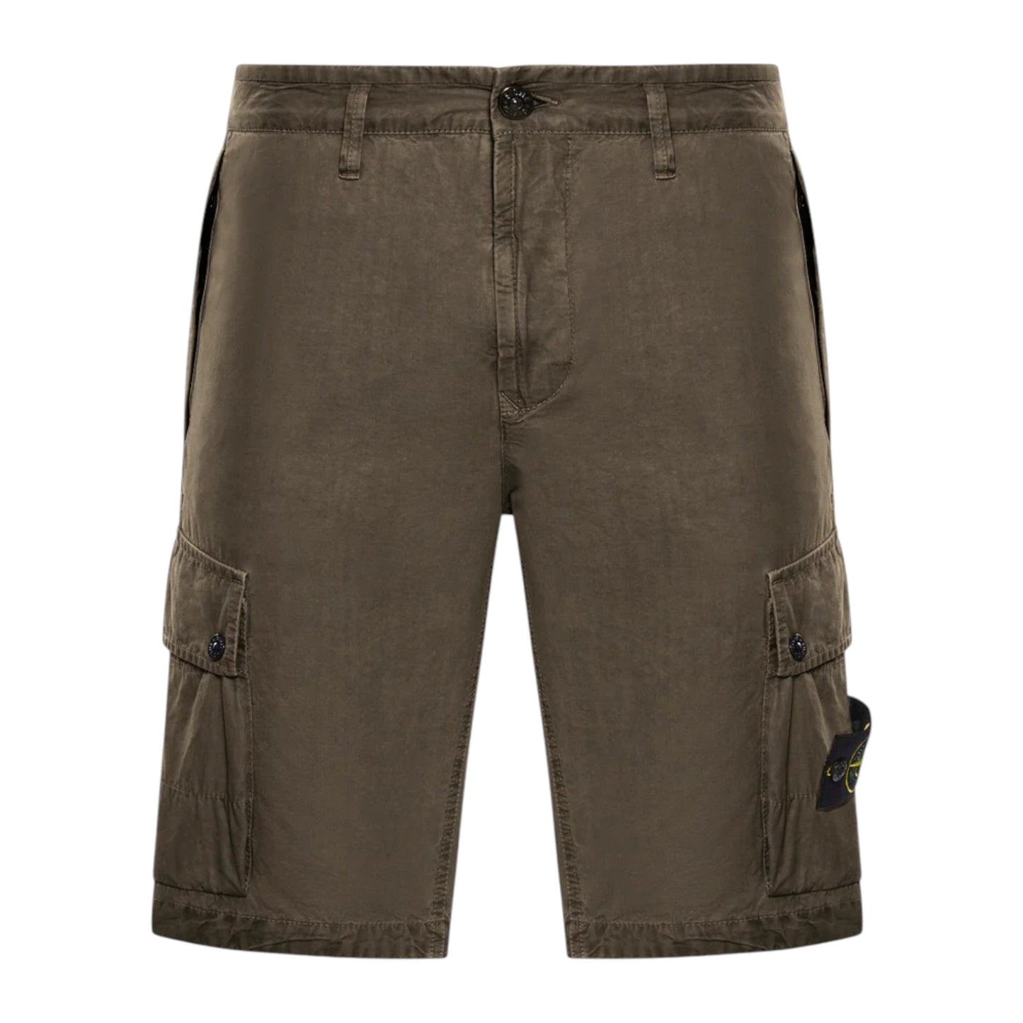 Stone Island Bermuda Cargo Military Green Slim Shorts - True Labels