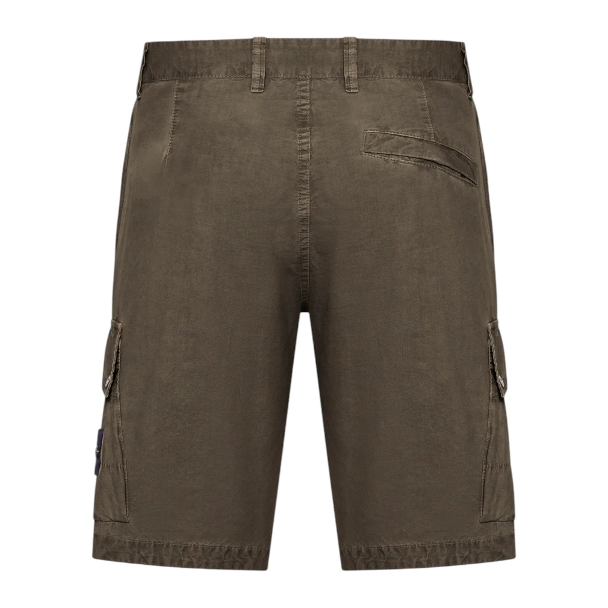 Stone Island Bermuda Cargo Military Green Slim Shorts - True Labels