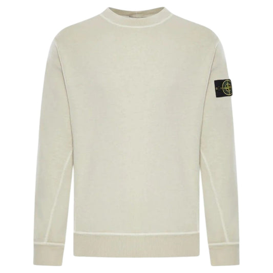 Stone Island Compass Patch Crewneck Sweatshirt - Sand - True Labels
