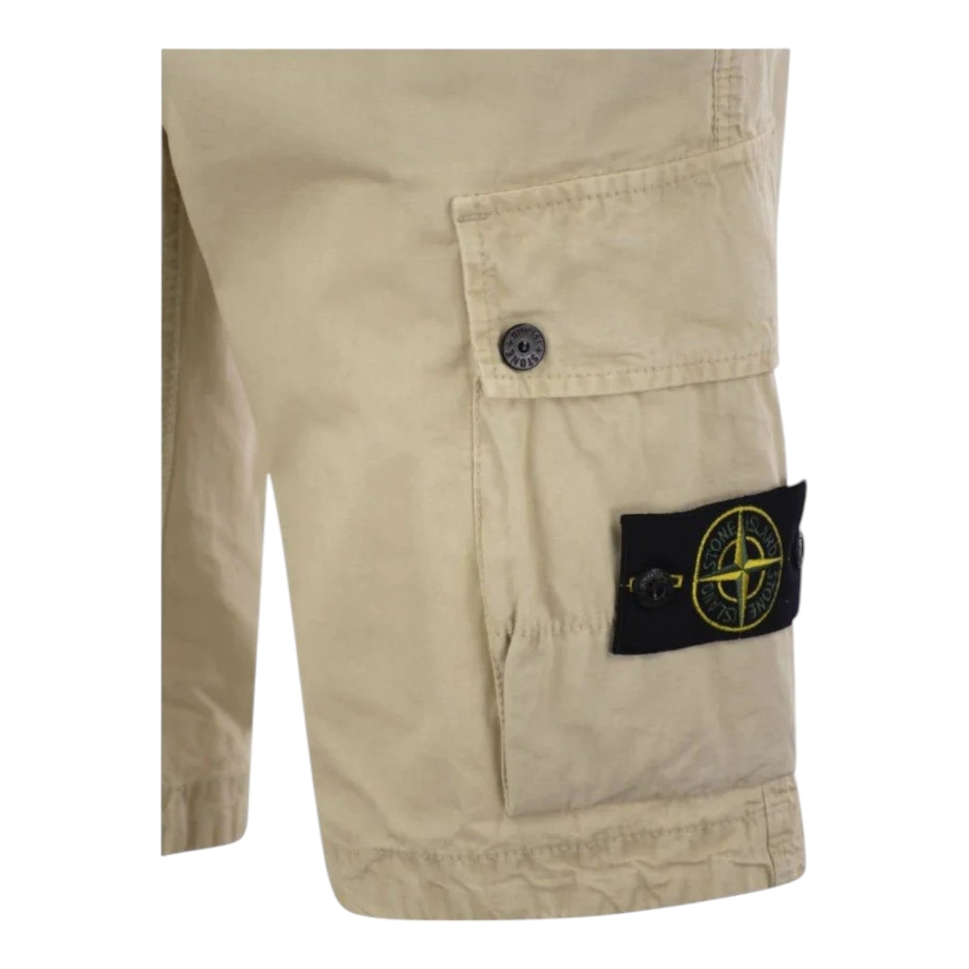 Stone Island Compass Patch Desert Cargo Shorts - True Labels