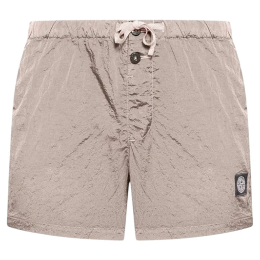 Stone Island Compass Patch Mid - Rise Rose Swim Shorts - True Labels