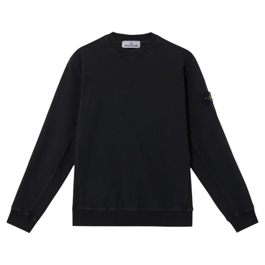 Stone Island Malfile Fleece 'Old' Effect Black Sweatshirt - True Labels