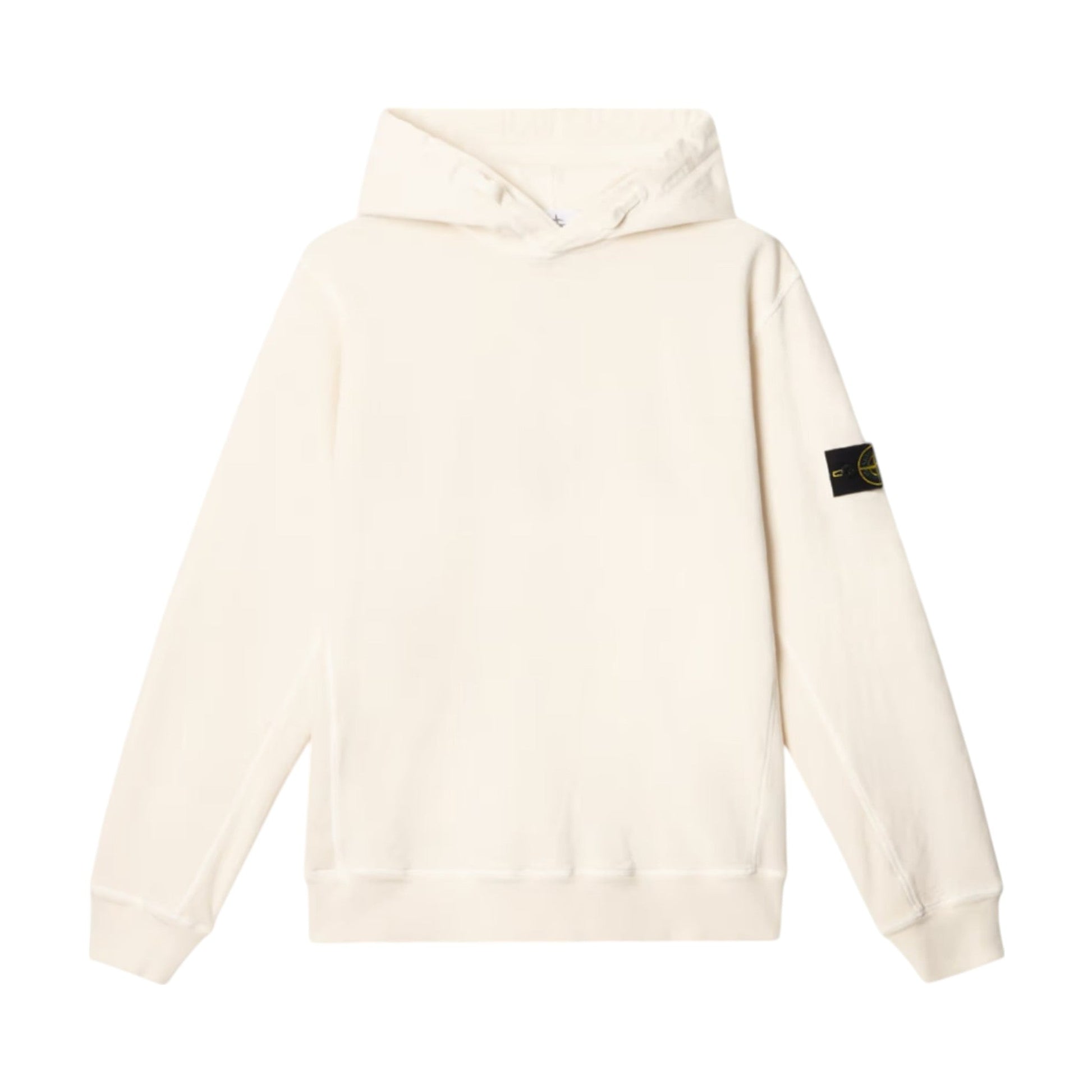 Stone Island Malfile Fleece 'Old' Effect Ivory Hoodie - True Labels